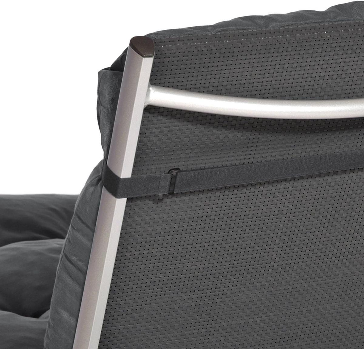 NIEDERLEHNERAUFLAGE Flair NL 100/50/8cm Graphitgrau (6tlg) - Graphitfarben, Textil (50/8/100cm) - Beautissu 