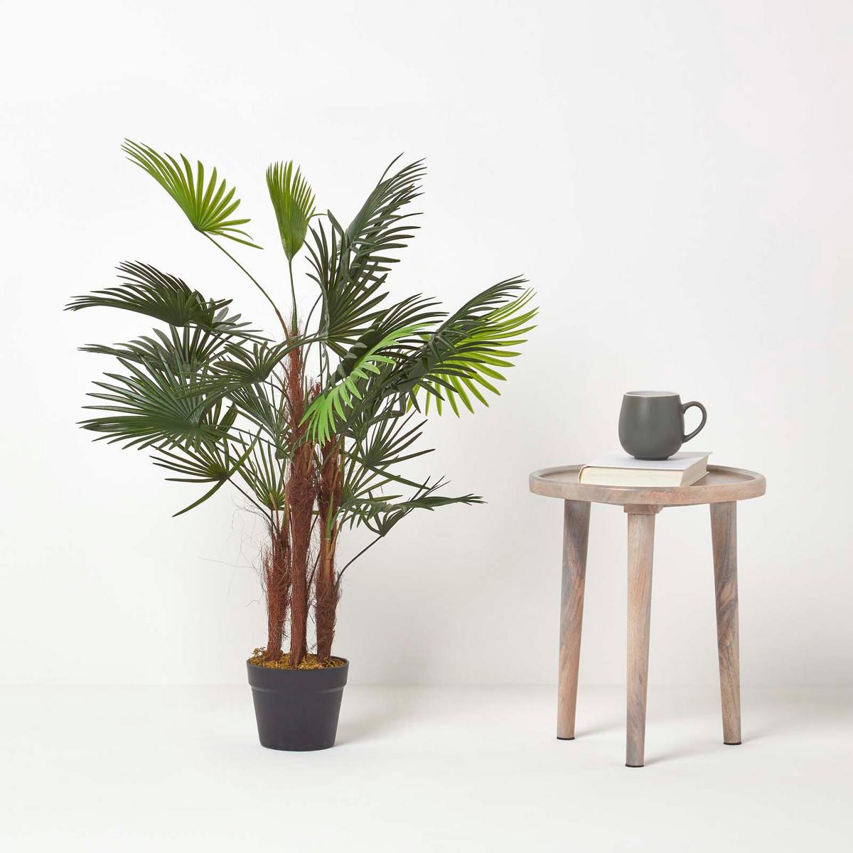 KUNSTPALME Rhapis, 90 cm - Grün, Kunststoff (90cm) - Homescapes