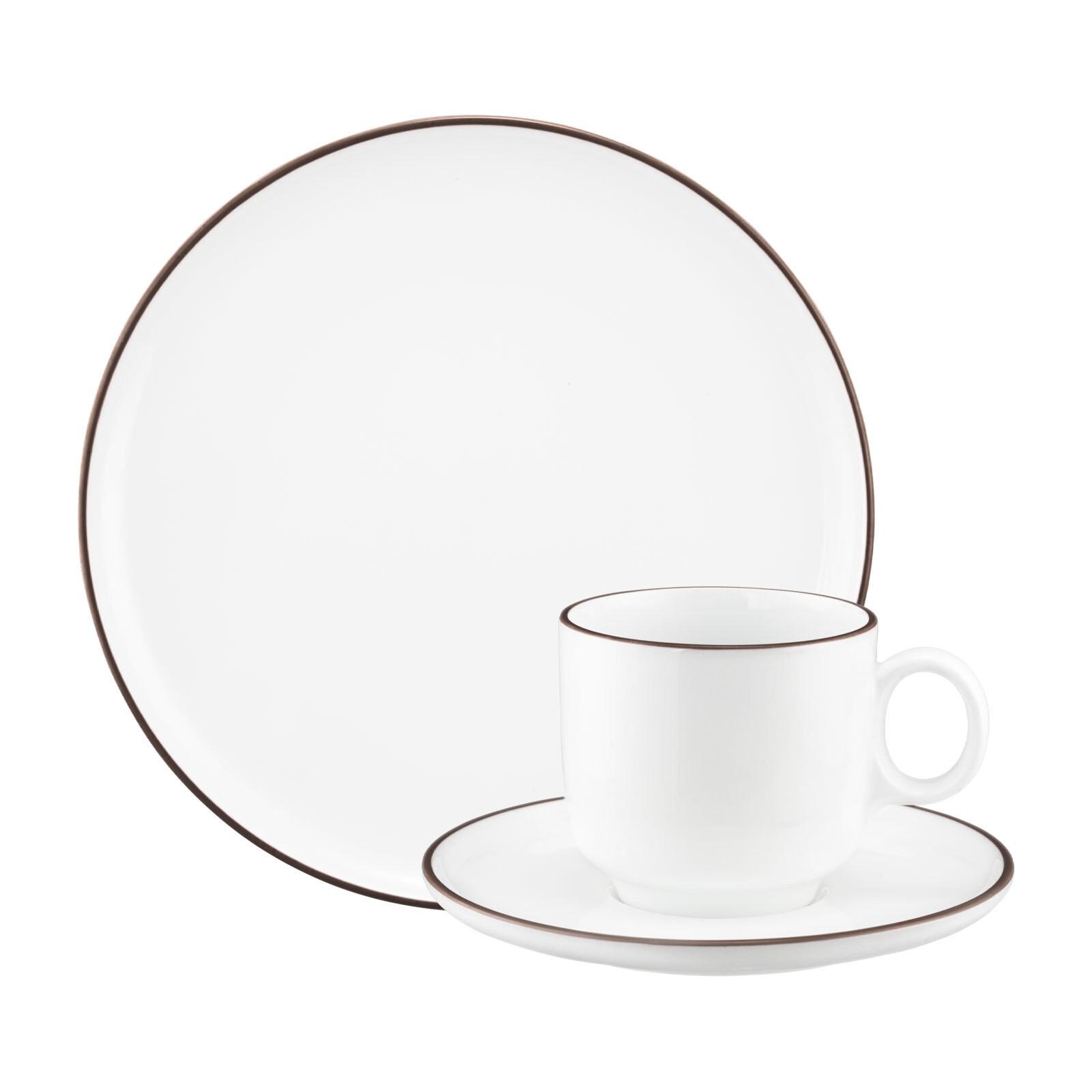 KAFFEESERVICE Sento Home Pure Lines Chocolate Brown 18-tlg. - Dunkelbraun, Keramik (2/2/2cm) - Seltmann Weiden