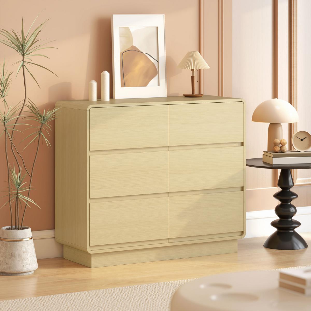 SIDEBOARD MDF Naturholz - Naturfarben, Holzwerkstoff (38/86/100cm) - HOMCOM