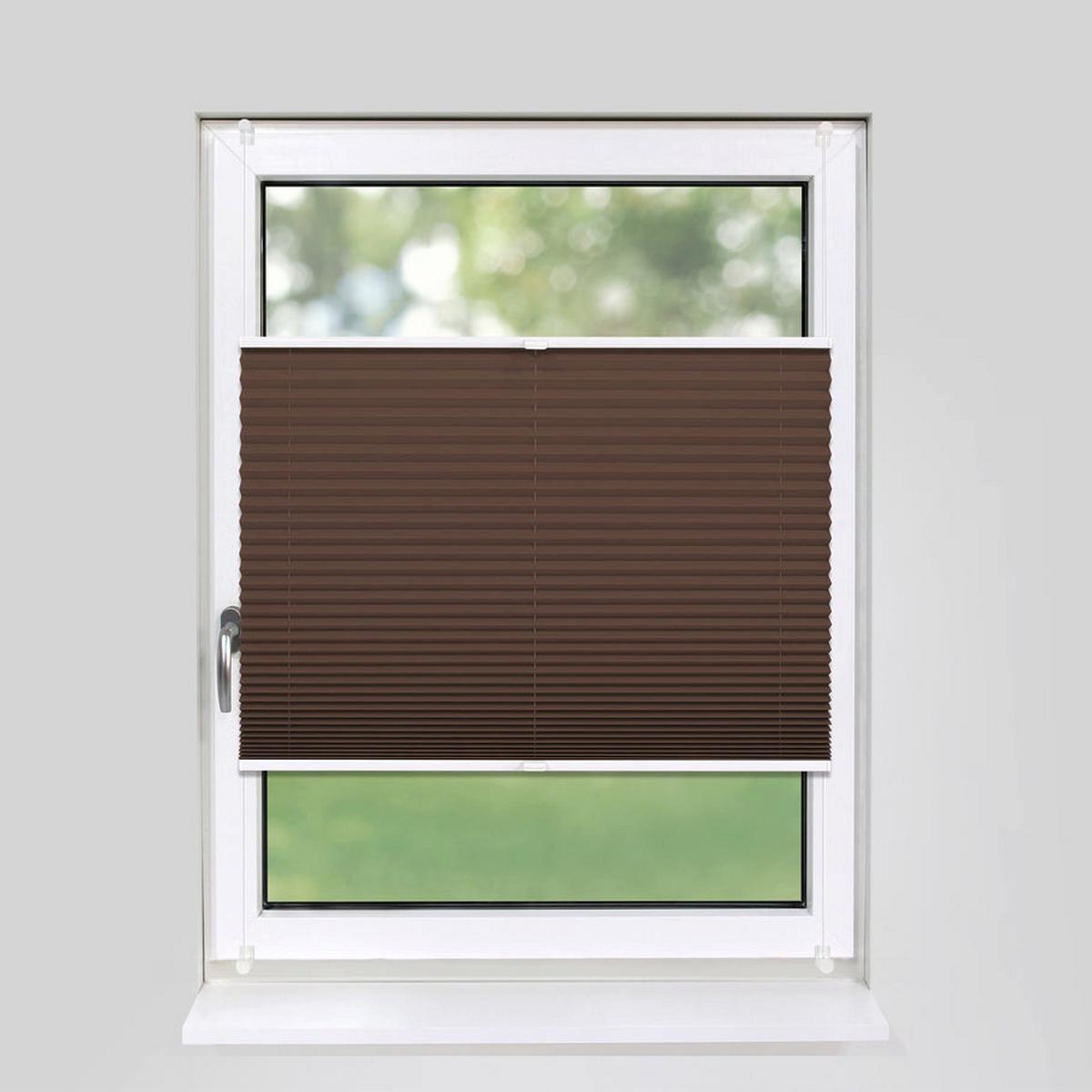 PLISSEE Basic 70 x 210cm Klemmfix ohne Bohren - Braun, Textil (70/210cm) - Deco-Raum