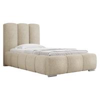 POLSTERBETT Wizko Boucle 90 - Chromfarben/Naturfarben, Holz/Metall (90/200cm) - MIRJAN24
