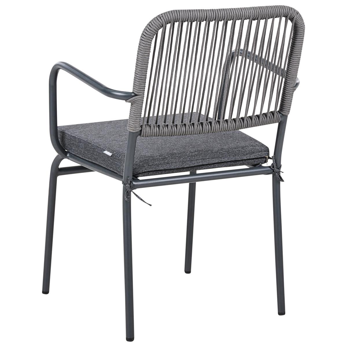 GARTENSTUHL 4er-Set Grau Taceno - Grau, Metall (46/82/52cm) - Beliani