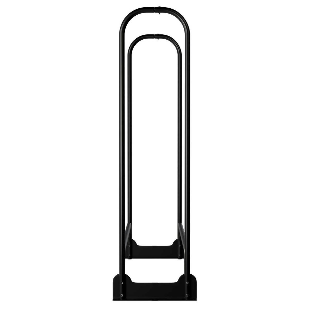 KAMINHOLZREGAL mit Abdeckung - Schwarz, Metall (130/117/36cm) - Juskys