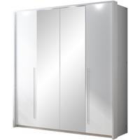 DREHTÜRENSCHRANK Bremco mit 2 Türen und Spiegel, Weiß, 210 cm - Weiß, Holzwerkstoff (210/219/65cm) - Beautysofa