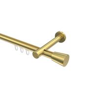 GARDINENSTANGE INNENLAUF Prestige Sitra 260 cm (geteilt in 2 x 130 cm), 1-läufig, 20 mm Ø Messing-Optik - Messingfarben, Metall (260cm) - INTERDECO