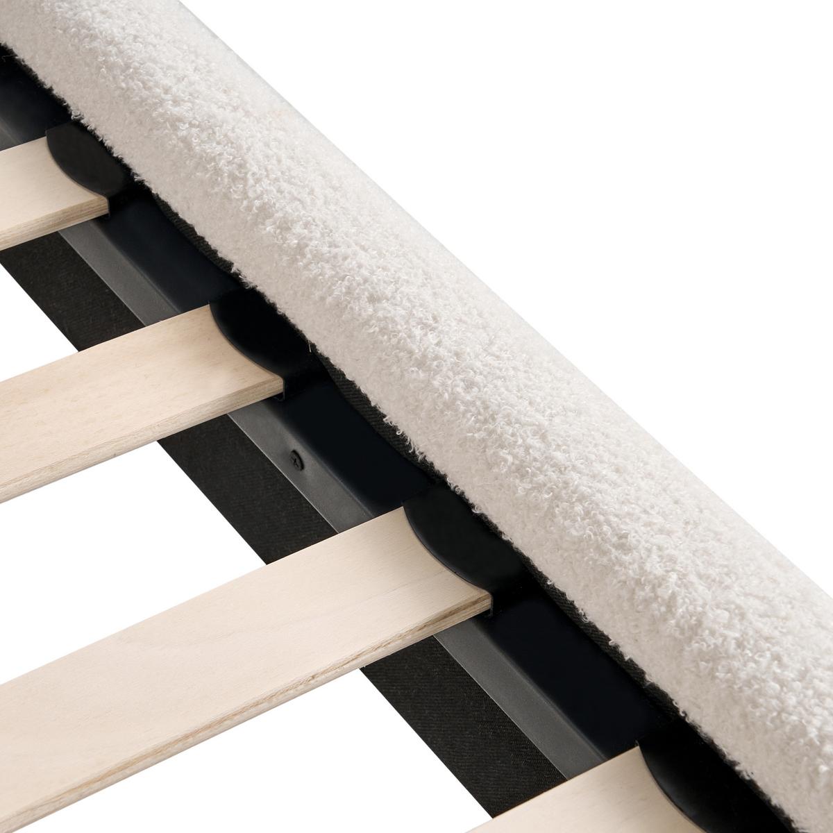 BETT mit Lattenrost 120/200 cm Cremeweiß Lunan - Schwarz/Weiß, Textil (120/200cm) - Beliani