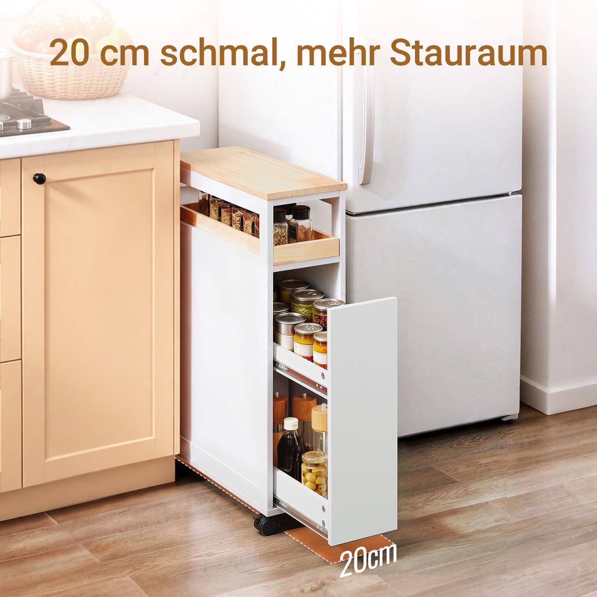 NISCHENREGAL Weiß - Weiß/Naturfarben, Holzwerkstoff (20/79/51cm) - SoBuy