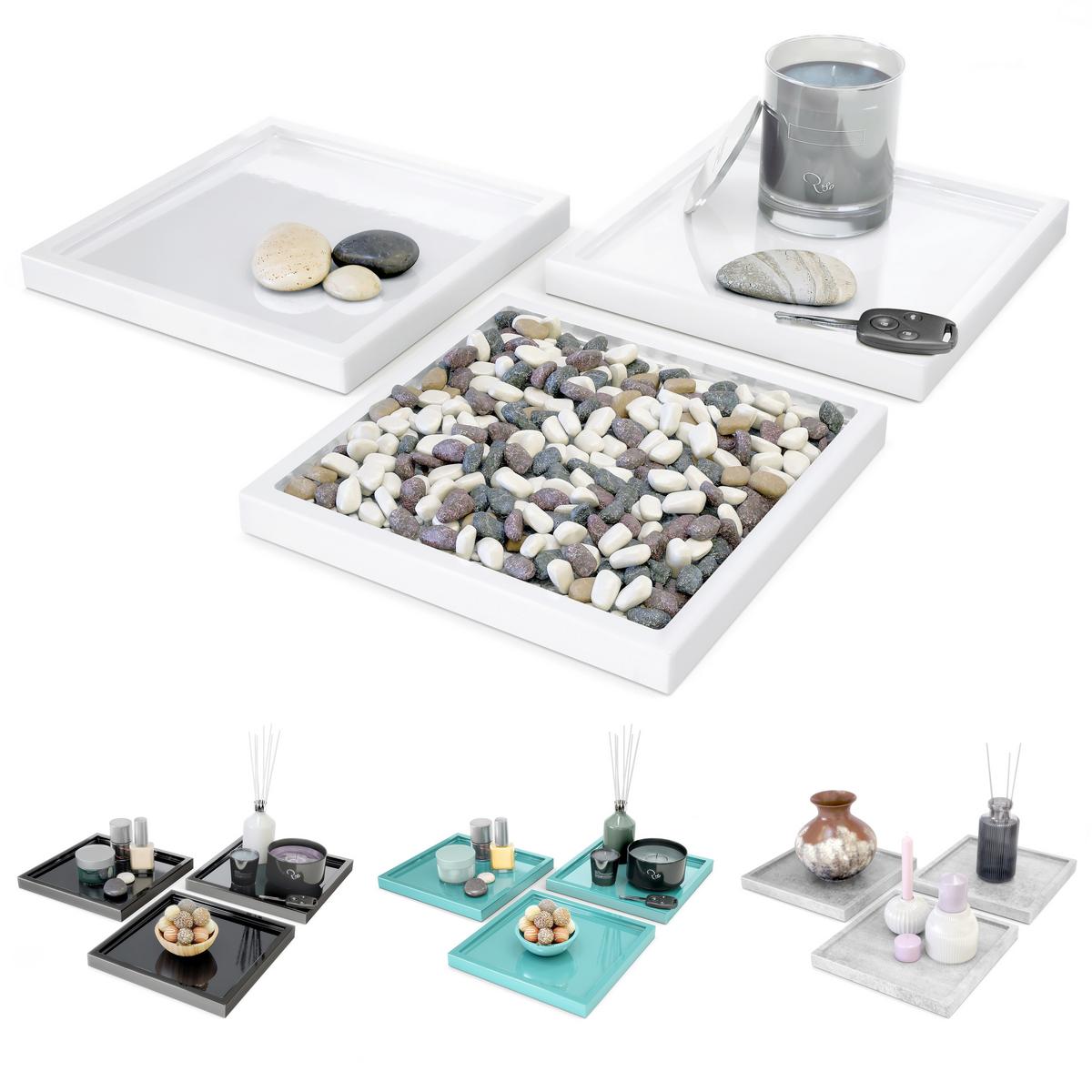 DEKOSCHALE Maya Eiche sägerau 3er Set - Eiche San Remo, Holzwerkstoff (1.8cm) - Vladon
