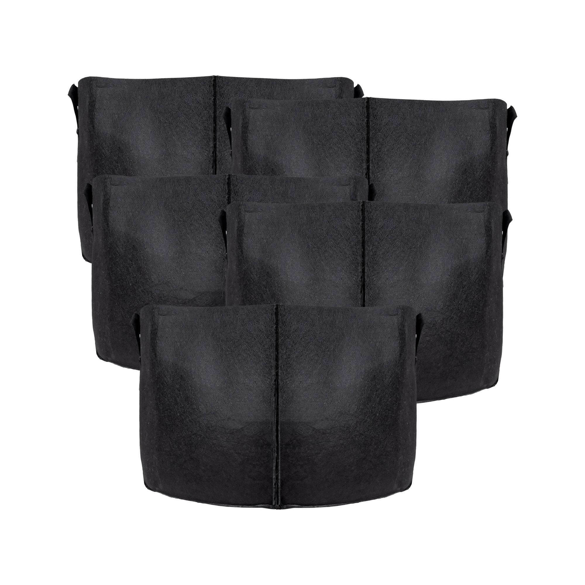 PFLANZSACK Vliesstoff 40/30 cm (5-tlg. Set) - Schwarz, Textil (30cm) - Intirilife