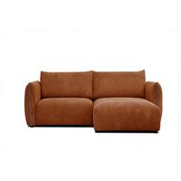 ECKSOFA TAUER 3-Sitzer, orange - Schwarz/Orange, Holzwerkstoff/Kunststoff (206/173cm) - Wozimo