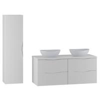 BADMÖBEL 120.6cm Tao 2er-Set Weiß - Weiß, Holzwerkstoff (120.6/50/45.8cm) - Petits-meubles