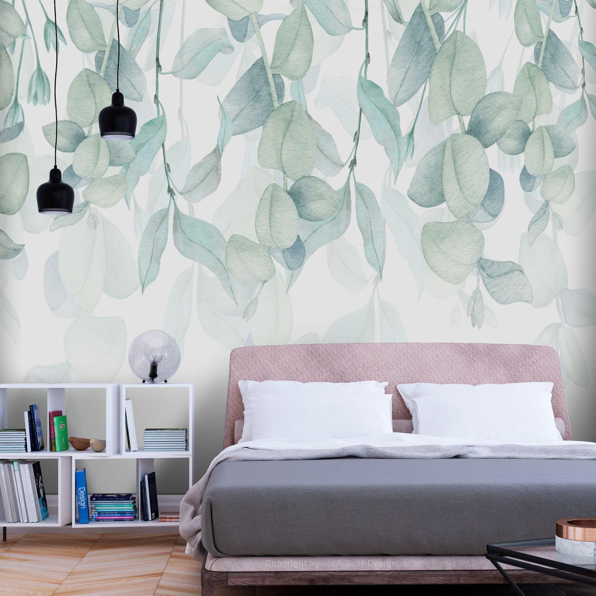 SELBSTKLEBENDE FOTOTAPETE Weiß 98/70 cm - Weiß/Grün, Kunststoff/Textil (98/1cm) - KUNSTLOFT