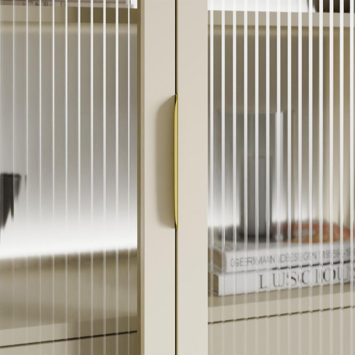 VITRINE LINEA mit LED-Beleuchtung Kaschmir - Kaschmir, Holzwerkstoff (82/195/39cm) - Lookway