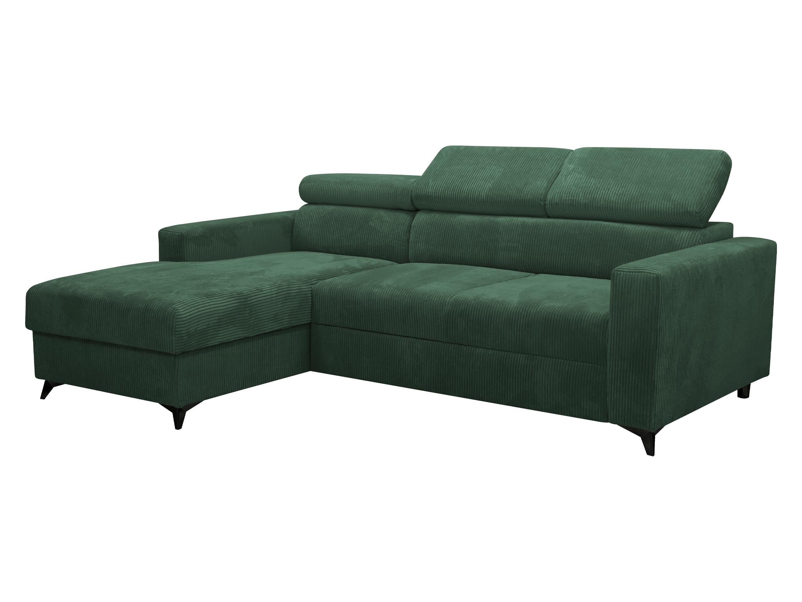 ECKSOFA Milano Premium Cord, Seite: Links LC+2R - Schwarz/Grün, Holz/Textil (236/172cm) - MIRJAN24
