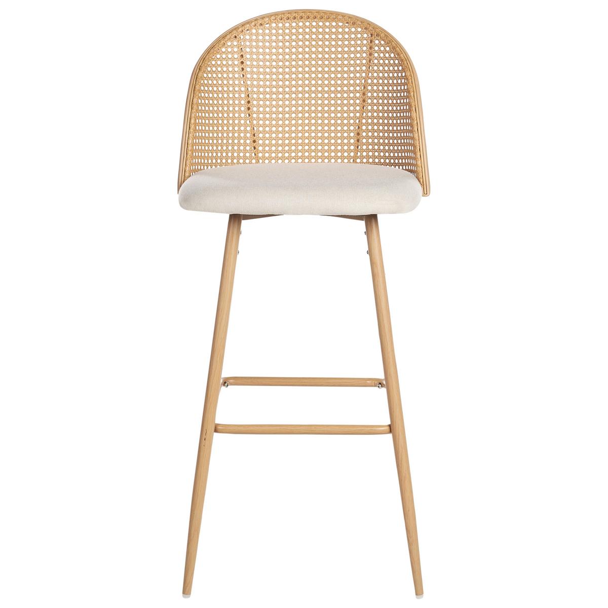 BARSTÜHLEN 2er-Set Hellbraun Cornell - Beige/Braun, Metall (46/104/51cm) - Beliani