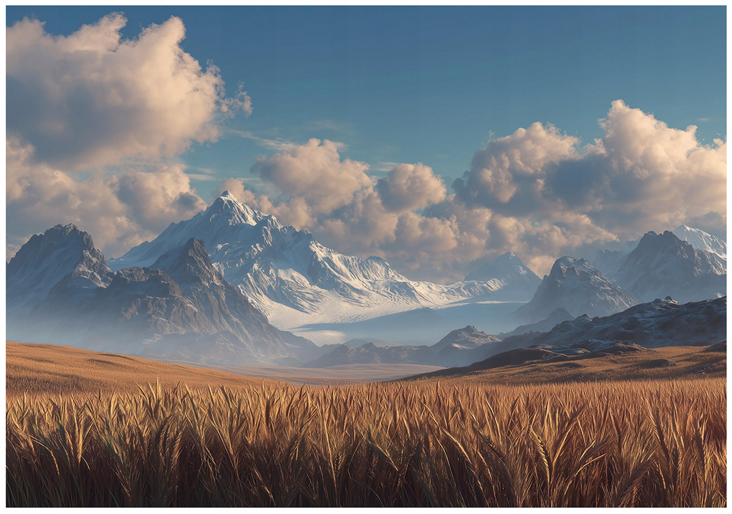 FOTOTAPETE Landschaft Wiese Beige 400x280 cm - Multicolor, Papier (400/280cm) - Wallarena