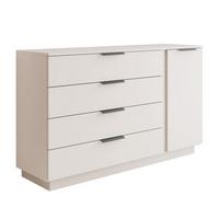 KOMMODE LINA KASCHMIR 1D4S mit LED-Beleuchtung auf Sockel Schwarz - Kaschmir, Holzwerkstoff (138/84/40cm) - Lookway