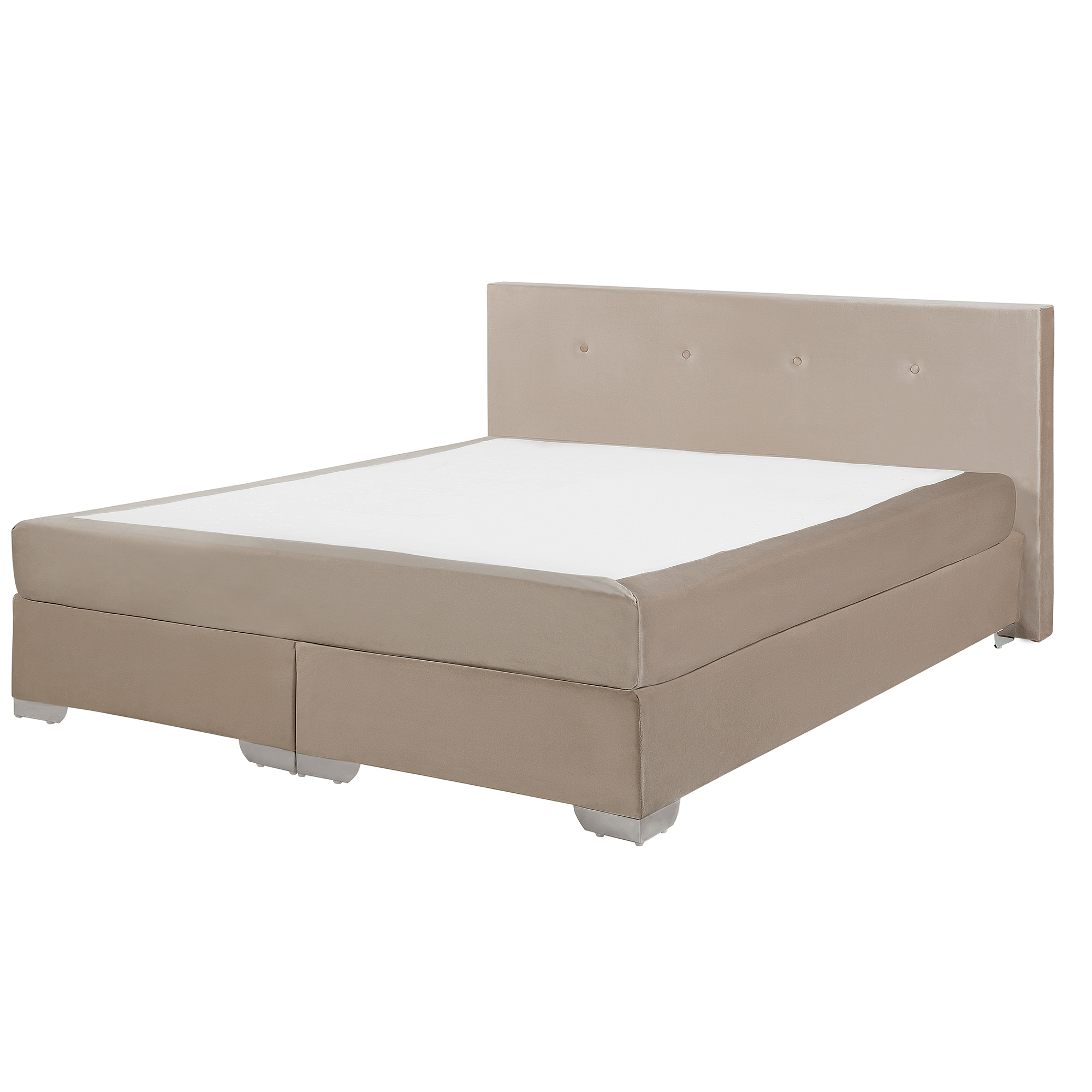 BOXSPRINGBETT 160/200cm Helles Beige Consul - Beige, Textil (160/200cm) - Beliani