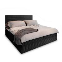 BOXBETT PISA 140x200 cm mit Matratze und Topper - Schwarz - Schwarz, Holz (140/200cm) - MASSENO