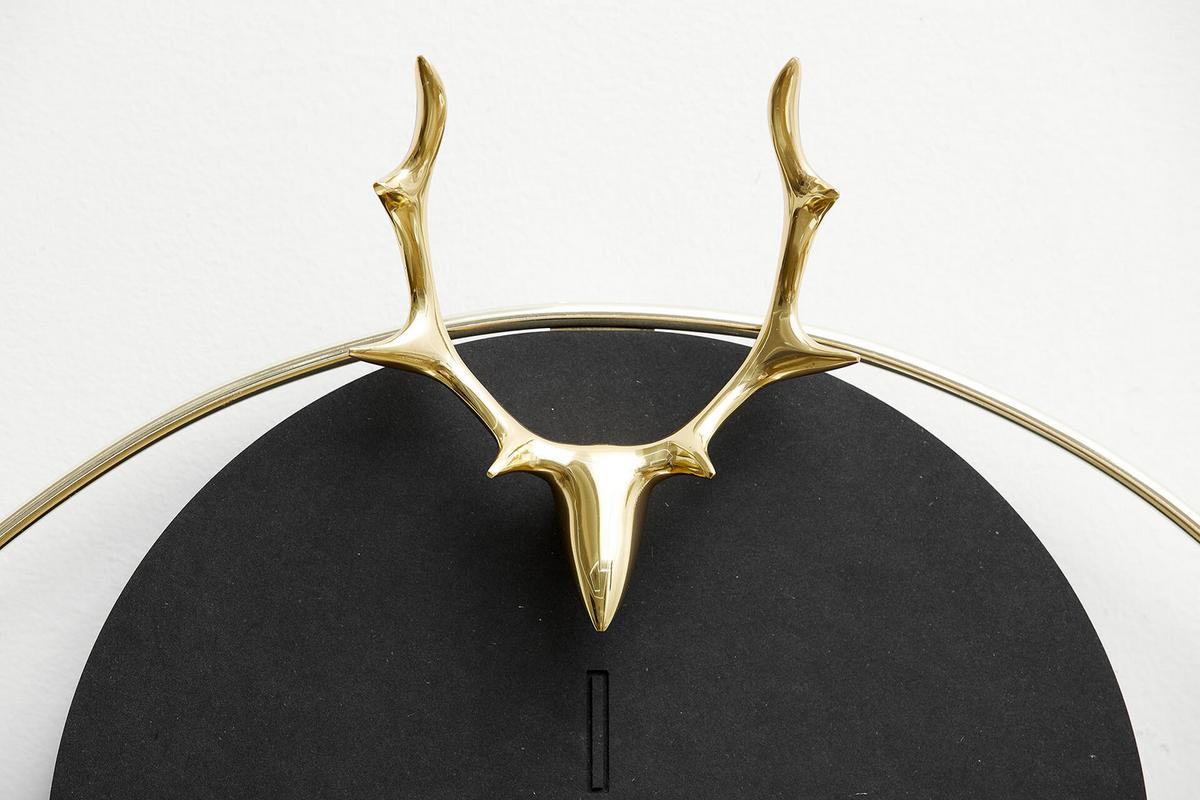 WANDUHR Design Schwarz 46/51 cm - Schwarz, Holzwerkstoff/Metall (45.5/50.8/2cm) - ONZENO