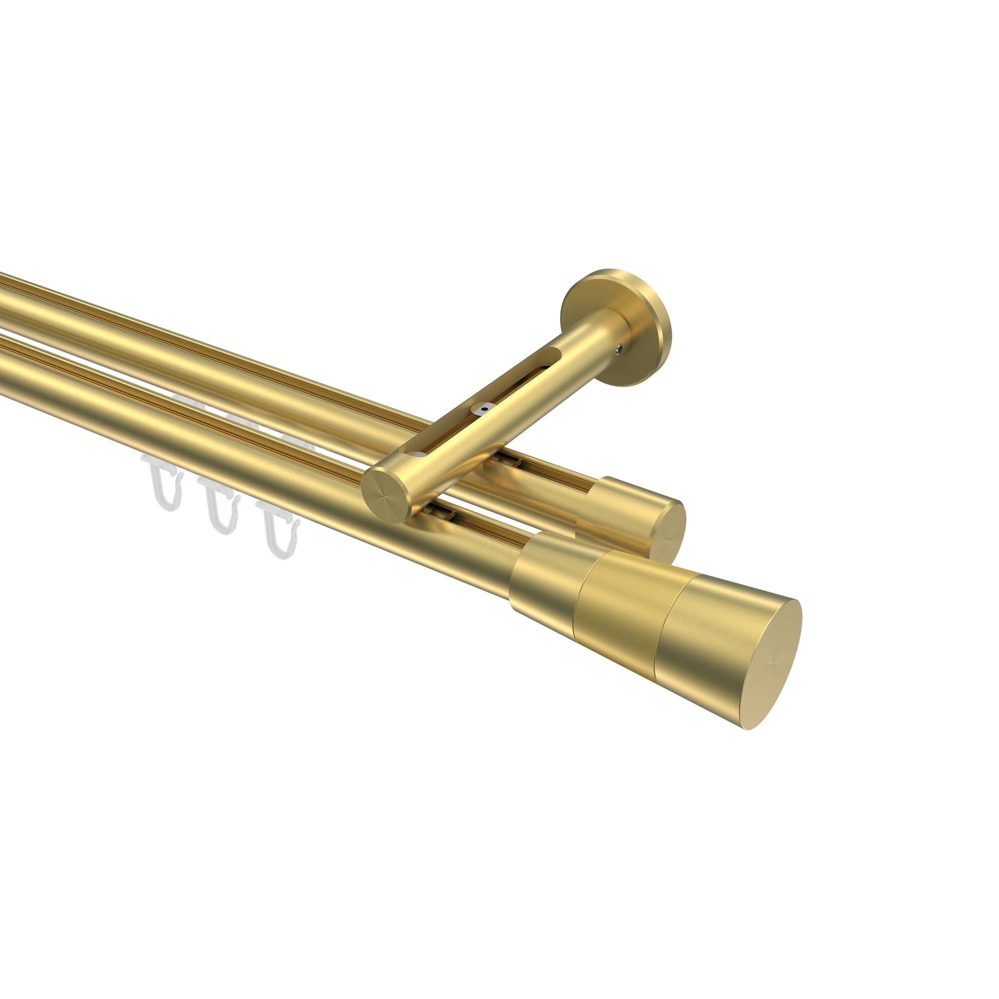 GARDINENSTANGE INNENLAUF Siteno Tanara 300 cm (geteilt in 3 x 100 cm), 2-läufig, 20 mm Ø Messing-Optik - Messingfarben/Goldfarben, Metall (300cm) - INTERDECO