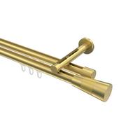 GARDINENSTANGE INNENLAUF Siteno Tanara 300 cm (geteilt in 3 x 100 cm), 2-läufig, 20 mm Ø Messing-Optik - Messingfarben/Goldfarben, Metall (300cm) - INTERDECO