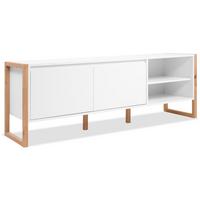 TV-RACK Denver 54 weiß / Dekor Artisan Oak 55/160/40 cm - Weiß, Holzwerkstoff (160/55/40cm) - Calicosy