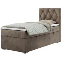 BOXBETT ALDA 90/200 Braun Velvet - H3 - Rechts Seite - Braun, Holz/Textil (90/200cm) - MKS