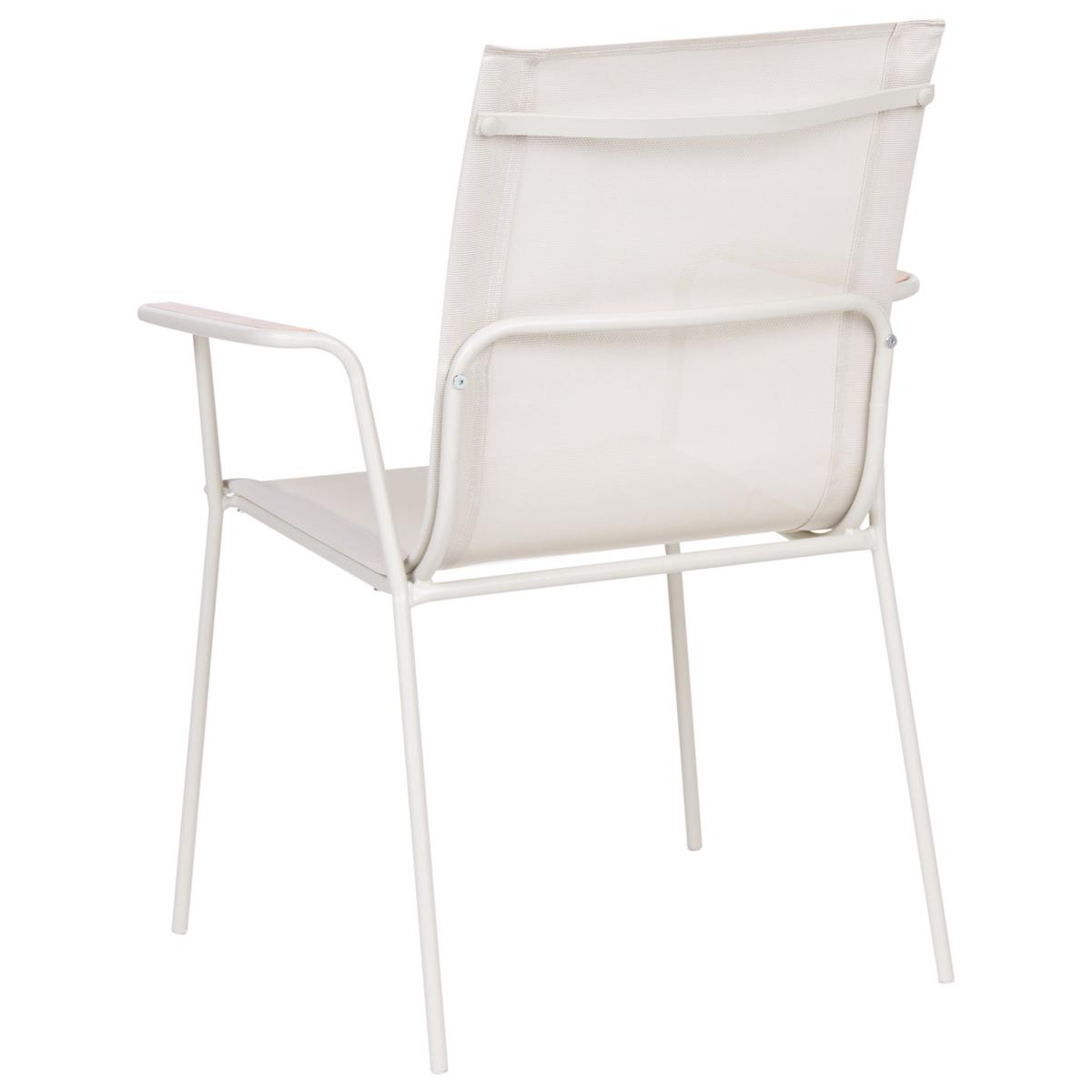 GARTENSTUHL 4er-Set Metall Hellbeige Caravino - Beige, Metall (57/89/55cm) - Beliani