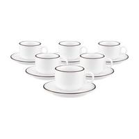 ESPRESSOTASSEN MIT UNTERTASSEN Sento Home Pure Lines Chocolate Brown 80 ml 6er Set - Dunkelbraun, Keramik (0.08L) - Seltmann Weiden