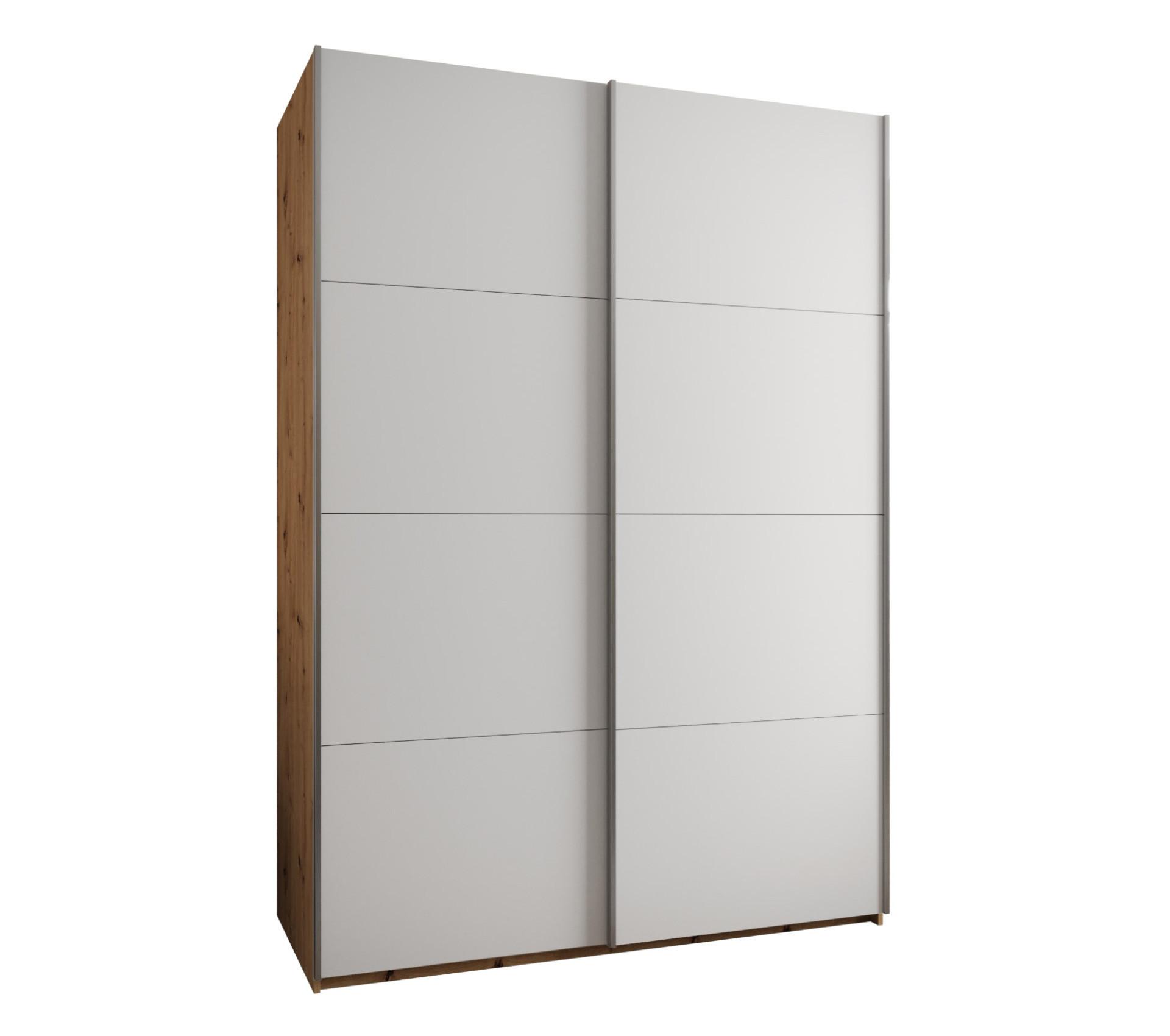 SCHWEBETÜRENSCHRANK 245,5/180/64 2-türig - Silberfarben/Weiß, Holz/Metall (180/245/64cm) - Abiks Möbel