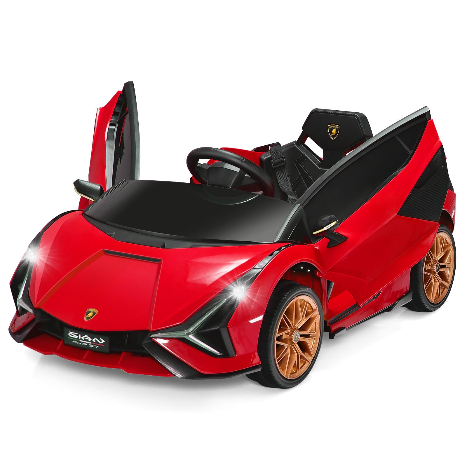 KINDERAUTO Lamborghini 12V Rot - Rot, Kunststoff (108/41/64cm) - COSTWAY
