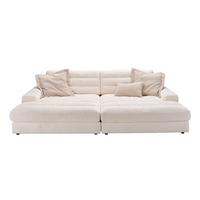 BIG SOFA LANA Weiß Webstoff - Schwarz/Weiß, Textil (296/83/178cm) - KAWOLA