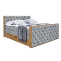 BOXSPRINGBETT mit Matratze H3|H4 und Lattenrost - LOLLI3-Z KING-120x200 - Grau Casablanca - Grau, Holzwerkstoff (120/200cm) - ALTDECOR