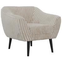 SESSEL PIRS - Beige Cord - Schwarze Beine - Beige/Creme, Holzwerkstoff/Textil (80/75/74cm) - MKS