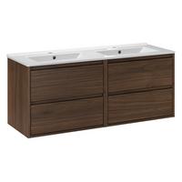 DOPPELWASCHTISCH 121cm Edmé Holz - Braun, Holzwerkstoff (121/52/46cm) - Petits-meubles