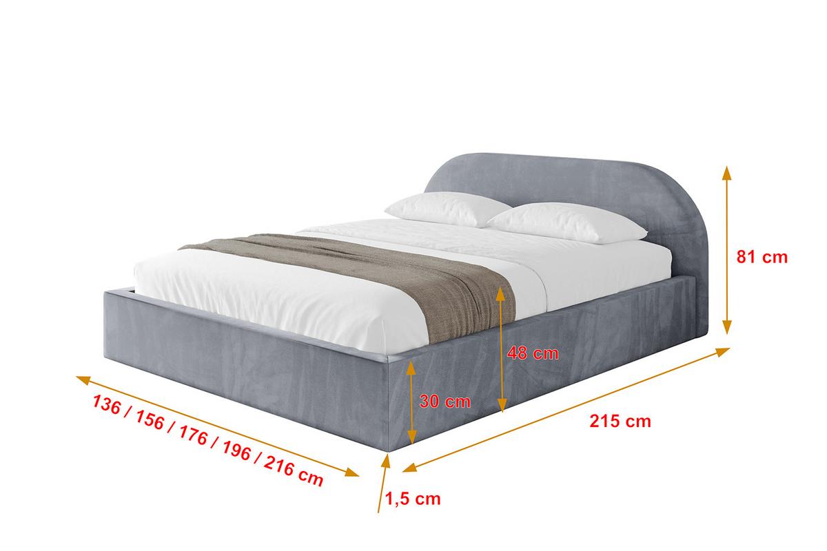 POLSTERBETT mit Bettkasten und Lattenrost, Boxbett ohne Matratze - TIVON-V1 180x200 Grau - Grau, Holzwerkstoff/Textil (180/200cm) - ALTDECOR