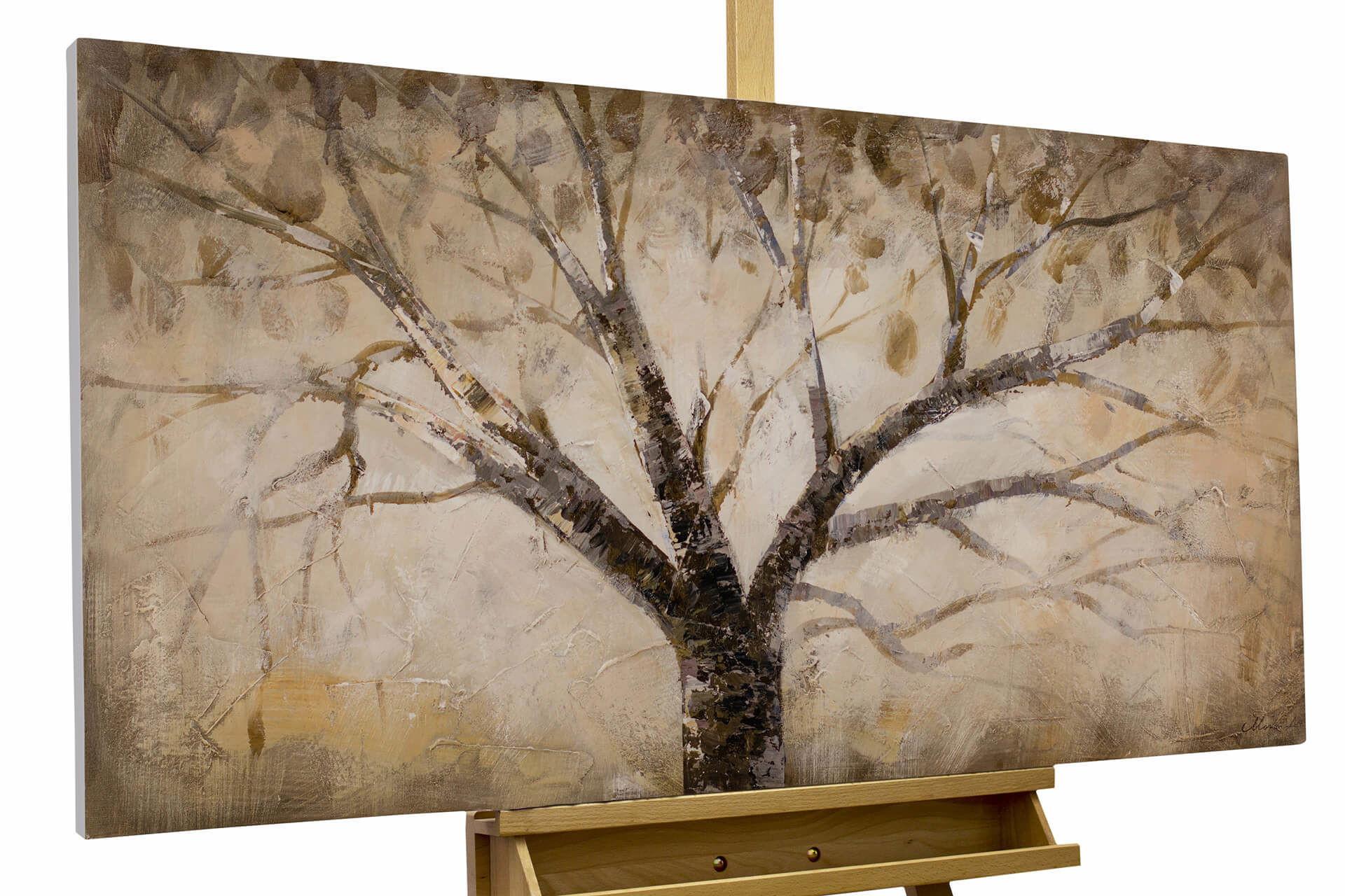 ACRYLBILD HANDGEMALT 120/60 cm - Weiß, Holz/Textil (120/60cm) - KUNSTLOFT