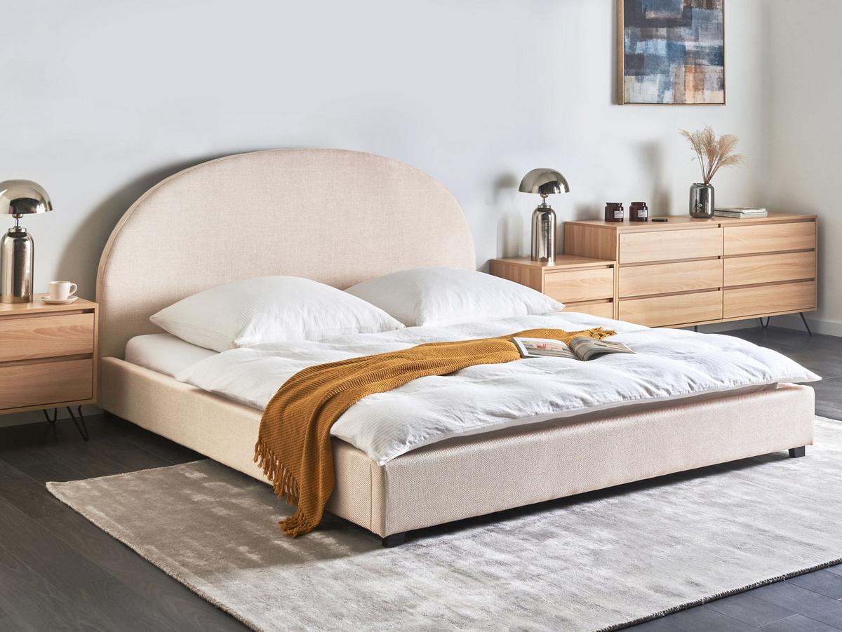 WASSERBETT Stoff 180/200 cm Hellbeige Vaucluse - Beige, Textil (180/200cm) - Beliani