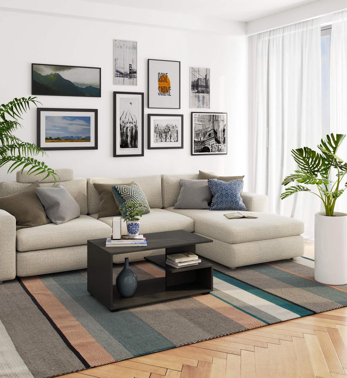 COUCHTISCH Graphit Grau 45/90/51 - Graphitfarben, Textil (51/90/45cm) - RAUMHIRSCH FURNITURE