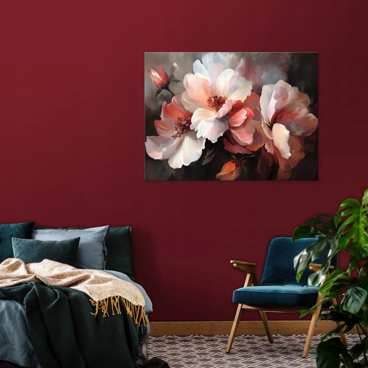 BILDER Blumen Schwarz Wohnzimmer 60x40 - Multicolor, Holzwerkstoff (60/40cm) - Wallarena