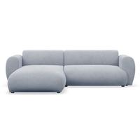 ECKSOFA Emia Hellblau links - Schwarz/Hellblau, Kunststoff/Textil (262/156cm) - Selsey