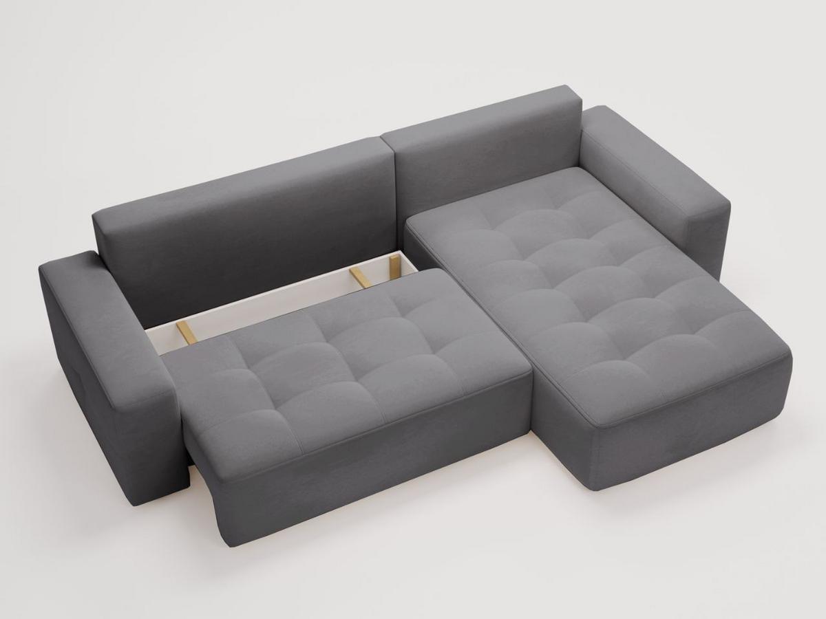 ECKSOFA Portland Dunkelgrau Links - Dunkelgrau, Holz/Kunststoff (165/250cm) - Graingold