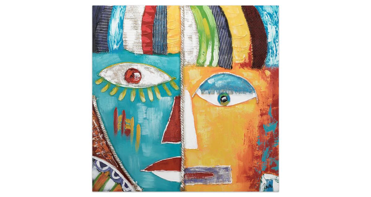 ACRYLBILD HANDGEMALT 80/80 cm - Multicolor, Holz/Textil (80/80cm) - KUNSTLOFT