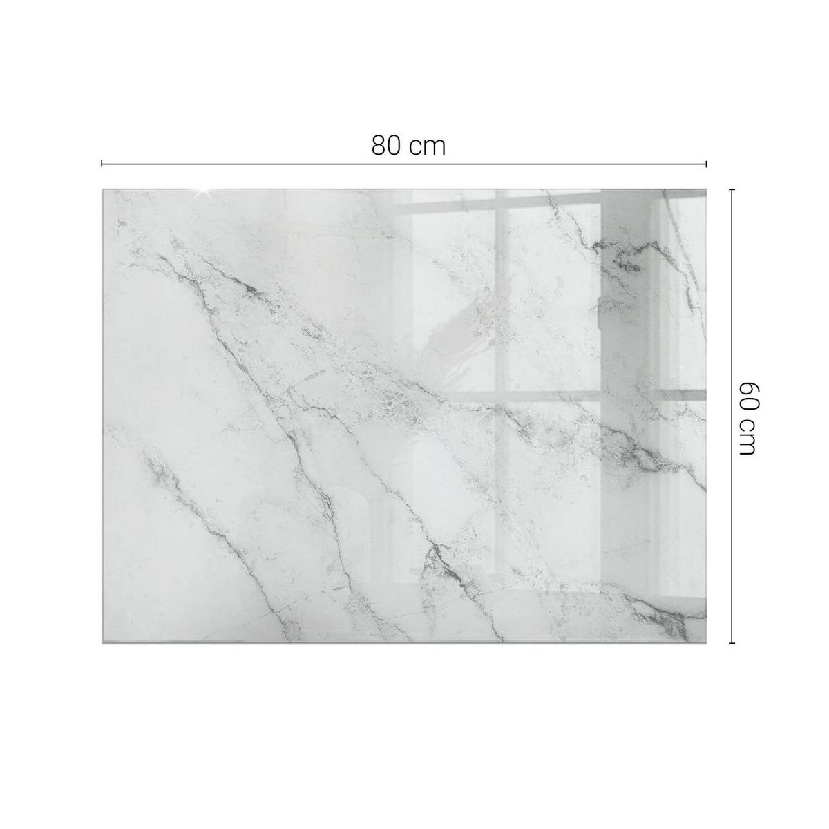 TISCHPLATTE 80x60 cm Marmoroberflächenmuster - Hellgrau, Glas (0.4/80/60cm) - TULUP