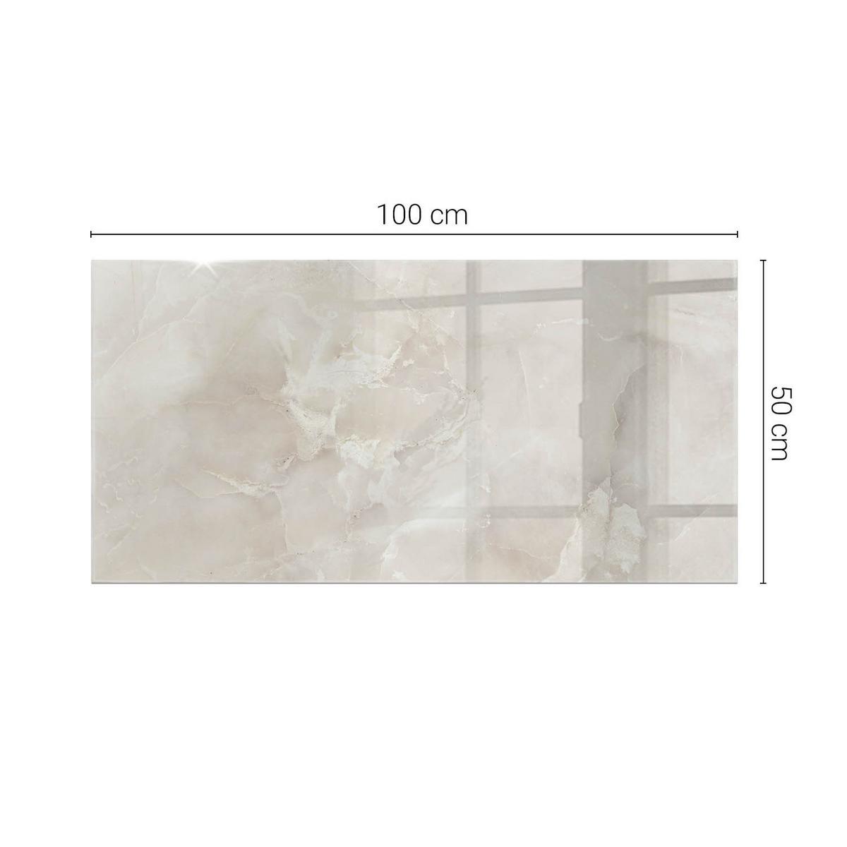 TISCHPLATTE 60x60 cm Marmorstrukturmuster - Creme, Glas (0.4/100/50cm) - TULUP