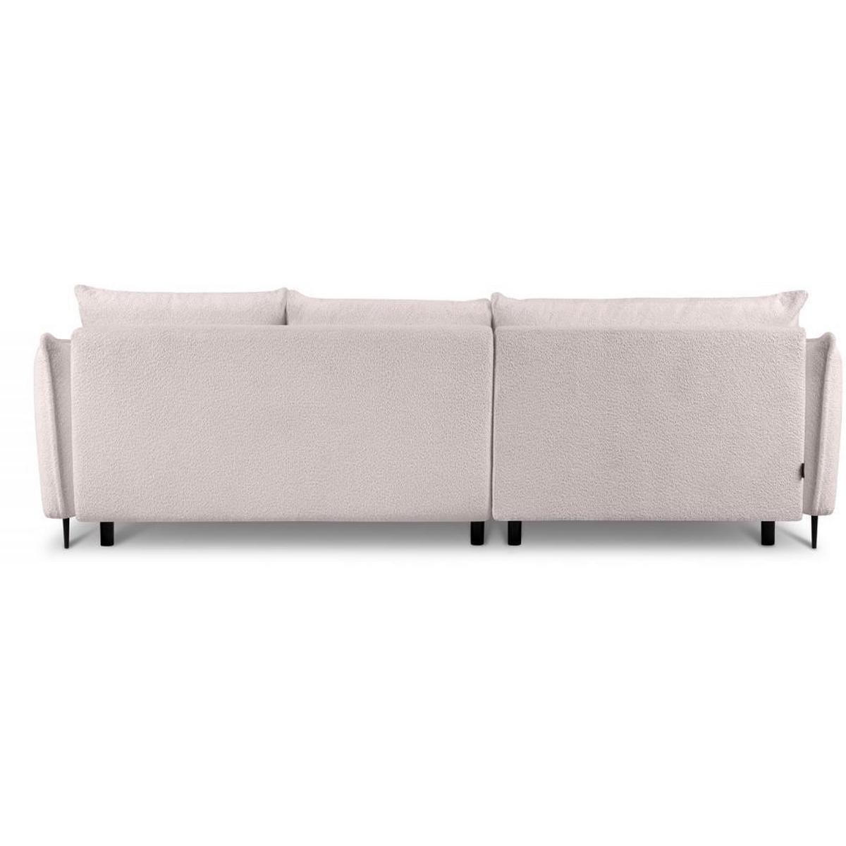 ECKSCHLAFSOFA Bari links rosa - Schwarz/Rosa, Textil (276/158cm) - Beautysofa