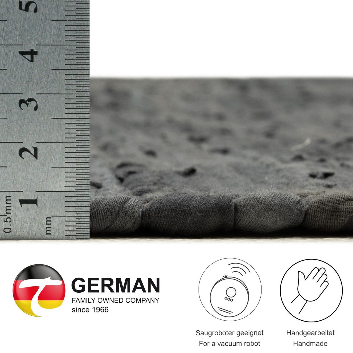 FLECKERLTEPPICH Chindi 120x180 cm - Anthrazit, Textil (120/180cm) - Rug and Roll
