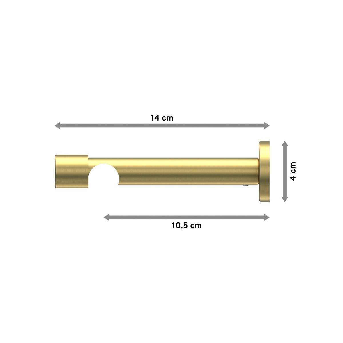 TRÄGER FÜR GARDINENSTANGEN 20 mm Ø, Prestige 1-läufig, Messing-Optik - Messingfarben, Metall (13.7/4/4cm) - INTERDECO